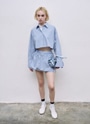 マイクロチェック Wウエストショートパンツ 詳細画像 ライトブルー 6