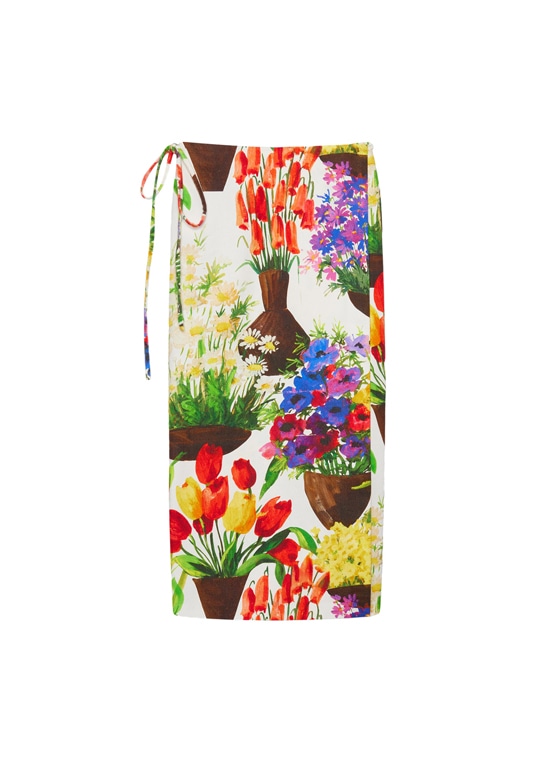 FLOWERペイント キャンバスラップスカート