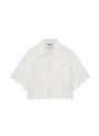クロップド アイレットレース ポプリンシャツ 詳細画像 ホワイト 1