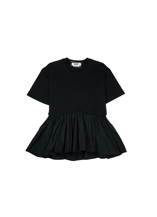 タフタフリル クルーネックTシャツ