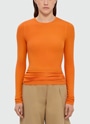 ライトジャージー リブロングスリーブトップ 詳細画像 オレンジ 2