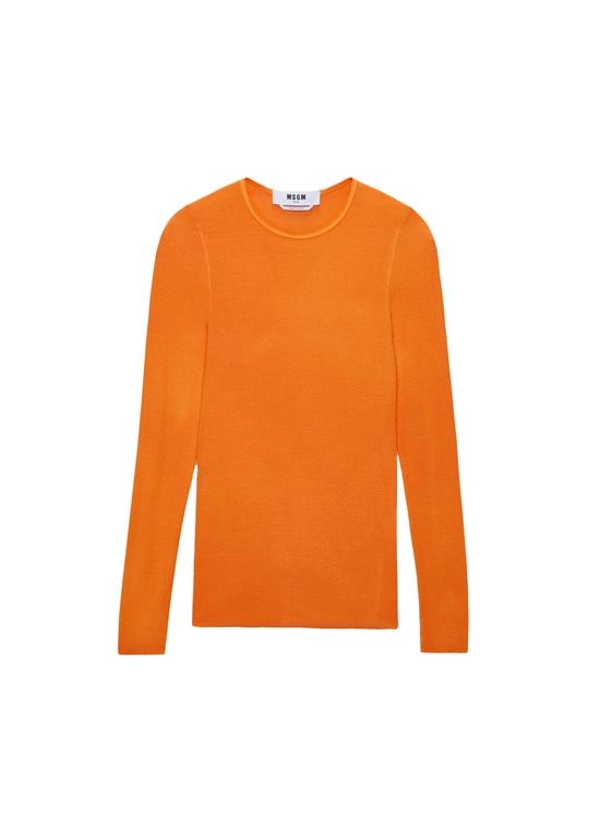 ライトジャージー リブロングスリーブトップ