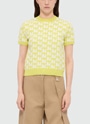 TheMwave モノグラムジャガード ニットトップ 詳細画像 ライムイエロー 2