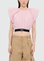 ジャガードロゴ タフタ クロップドトップス 詳細画像 ピンク 2