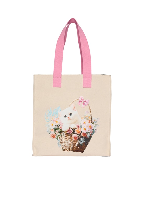MSGM FLOWER BASKET CAT キャンバストートバッグ