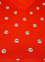 スタッズ クロップド ニットトップ 詳細画像 レッド 3