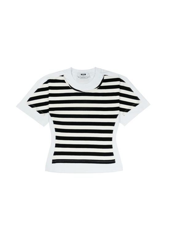 ストライプ ジャージー コンビ Tシャツ