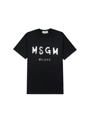 MSGM ブラッシュロゴTシャツ【Japan Exclusive/FOIL PRINT】 ＜限定再入荷＞ 詳細画像 ブラック&times;シルバー 1