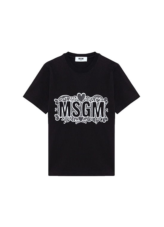 レースエンブロイダリー ロゴTシャツ
