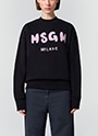 MSGM ブラッシュドロゴ スウェットシャツ 詳細画像 ブラック 2