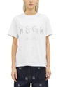 MSGM ブラッシュロゴTシャツ【GLITTER PRINT】 ＜限定再入荷＞ 詳細画像 ホワイト&times;グリッターシルバー 2