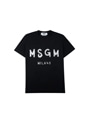 MSGM ブラッシュロゴTシャツ【GLITTER PRINT】 ＜限定再入荷＞ 詳細画像 ブラック&times;グリッターシルバー 1