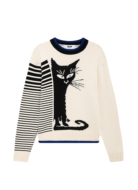 Cats&Stripes ジャカードニット