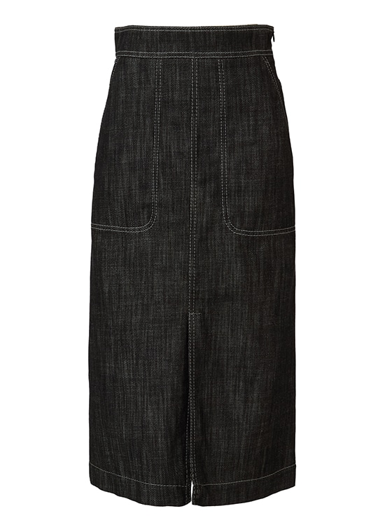 ウォッシュドデニム Aラインスカート