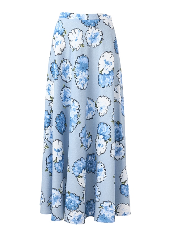 カーネーション コットンミディフレアスカート