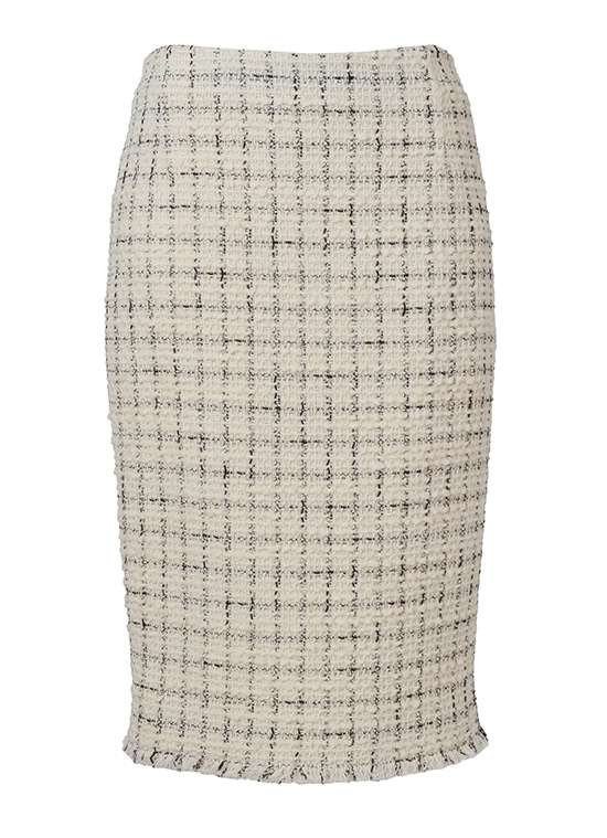 ツイード切替 Iラインスカート