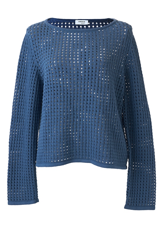  コットンメッシュ ロングスリーブトップ