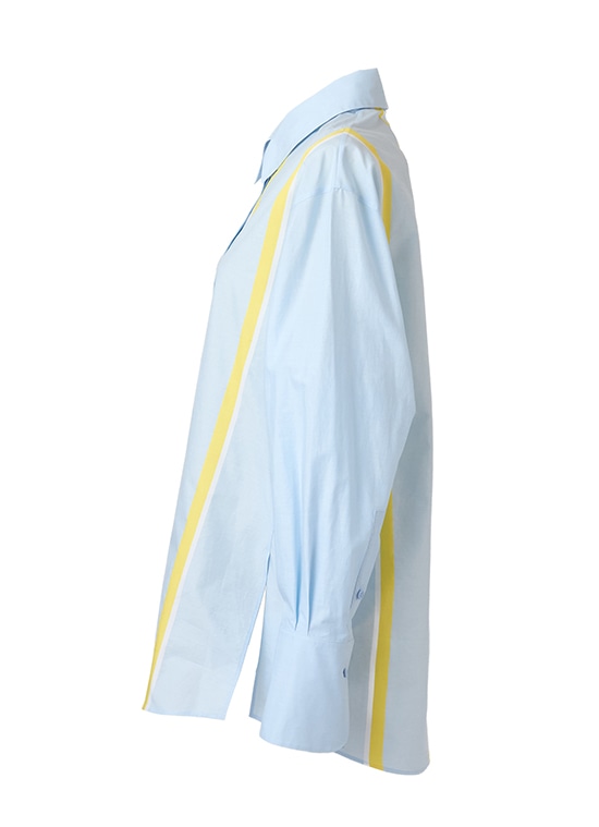 ストライプコットン シャンブレーブラウス 詳細画像 スカイブルー 2