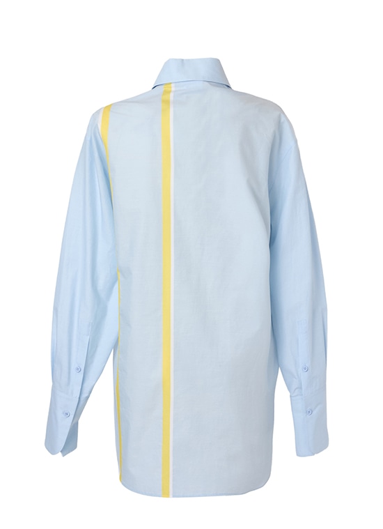 ストライプコットン シャンブレーブラウス 詳細画像 スカイブルー 3