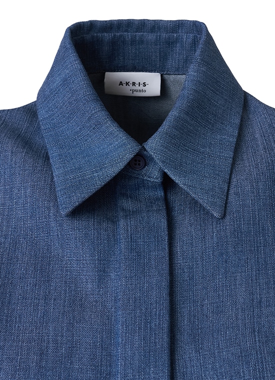 レーストリム シャツブラウス 詳細画像 ミディアムブルーデニム 4