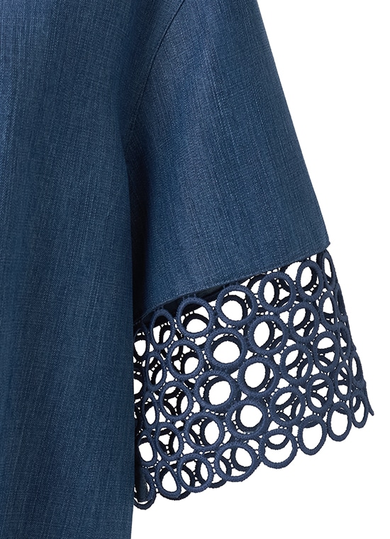 レーストリム シャツブラウス 詳細画像 ミディアムブルーデニム 5