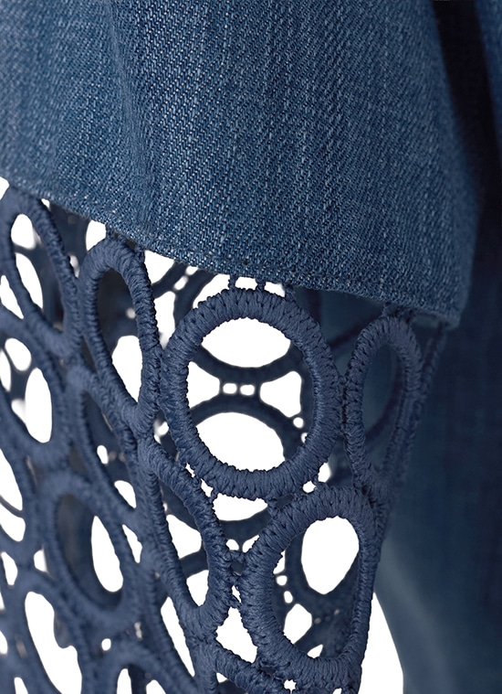 レーストリム シャツブラウス 詳細画像 ミディアムブルーデニム 7