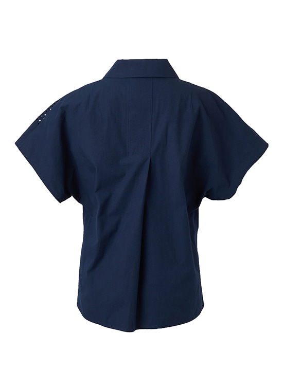 ドットアイレット コットンブラウス 詳細画像 ダークブルー 3