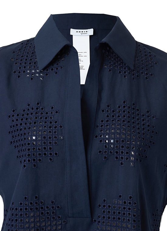 ドットアイレット コットンブラウス 詳細画像 ダークブルー 4