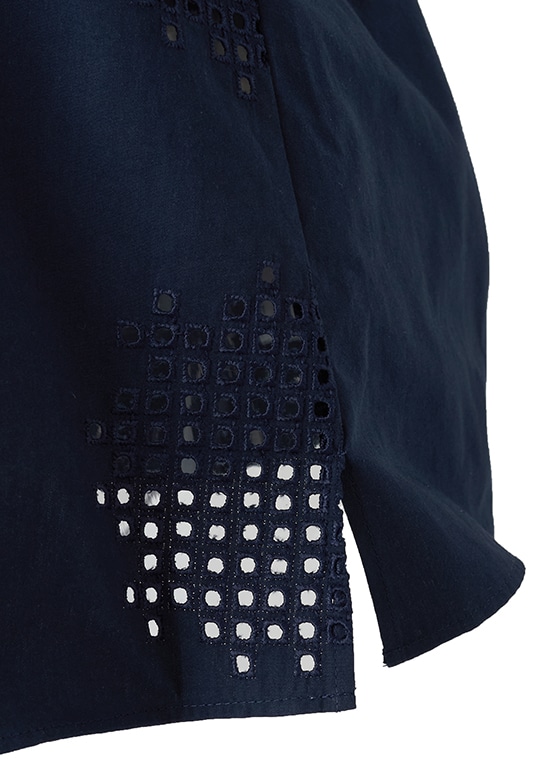 ドットアイレット コットンブラウス 詳細画像 ダークブルー 6