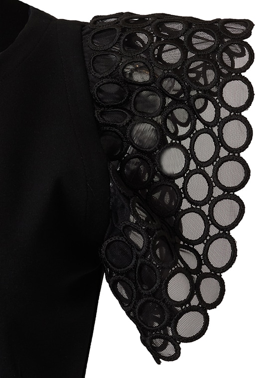 レーススリーブ ヴィスコースジャージートップ 詳細画像 ブラック 5