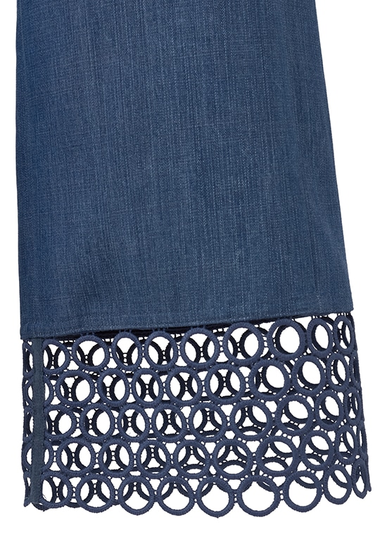 レースヘム ヴィスコースパンツ 詳細画像 ミディアムブルーデニム 5