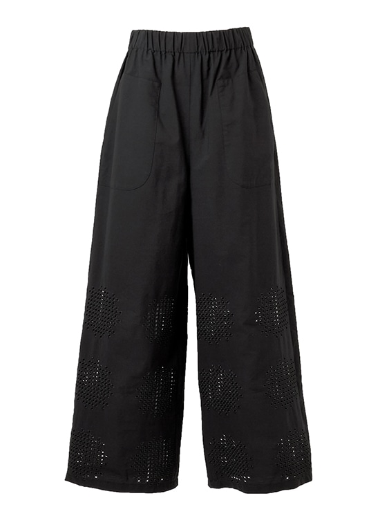 ドットアイレットクロップドパンツ 詳細画像 ブラック 1