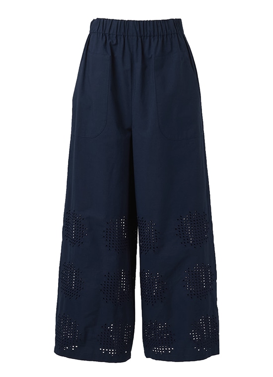 ドットアイレットクロップドパンツ