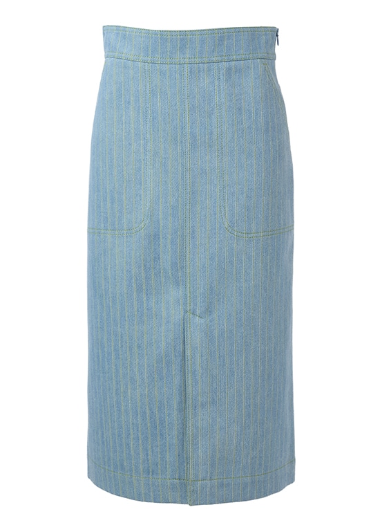 ウォッシュドデニム ピンストライプスカート