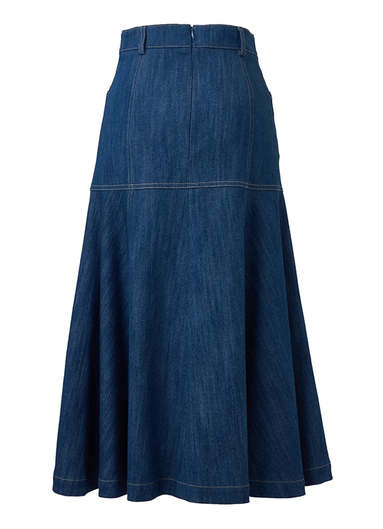 フロントボタン デニムミディスカート 詳細画像 ミディアムブルーデニム 3