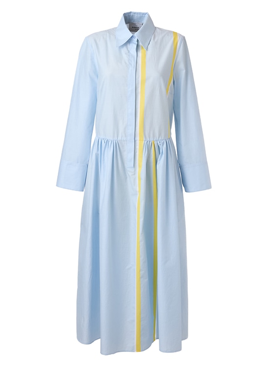 ストライプシャンブレー シャツドレス