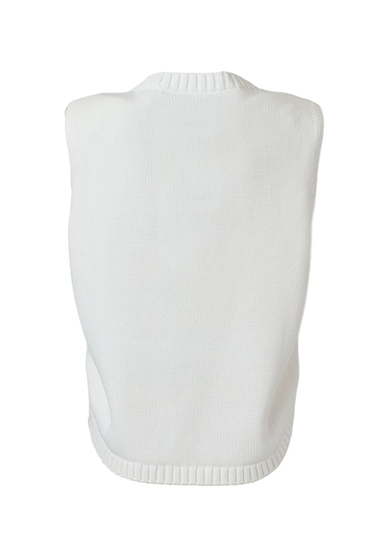 コットンチャンキーニット スリーブレストップ 詳細画像 クリーム 3