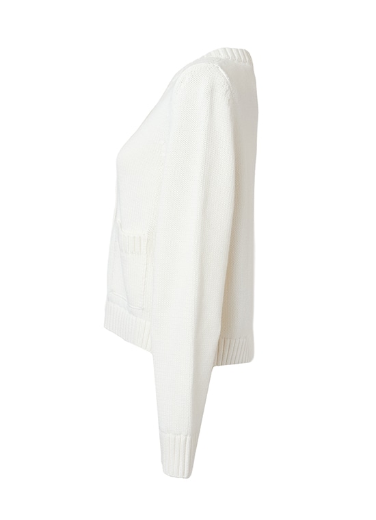 コットンチャンキーニット クルーネックカーディガン 詳細画像 クリーム 2