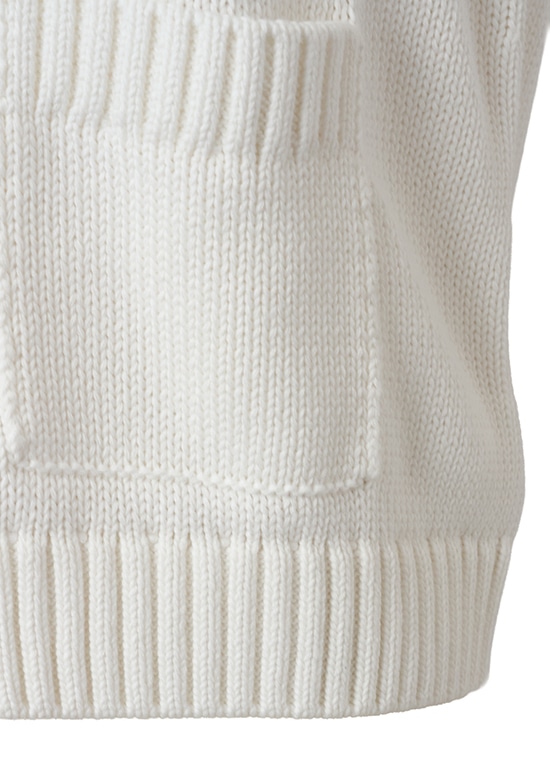 コットンチャンキーニット クルーネックカーディガン 詳細画像 クリーム 6