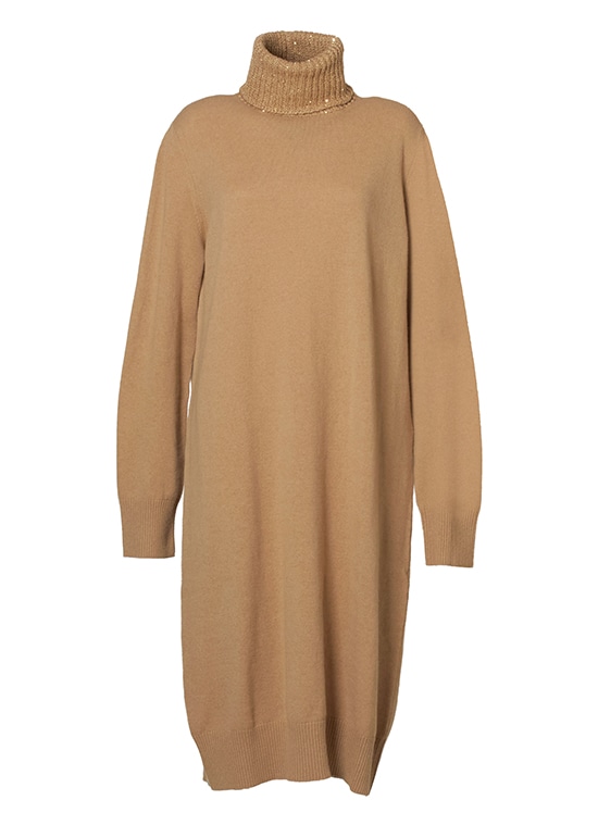 タートルネックニットドレス