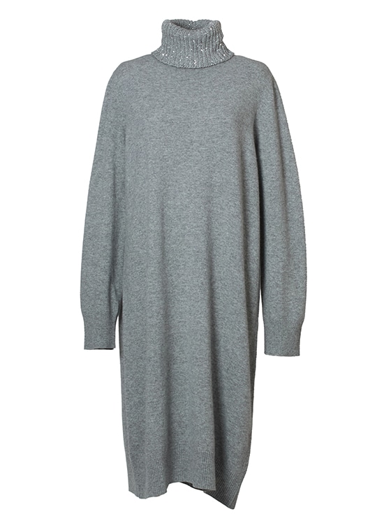 タートルネックニットドレス