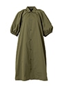 コットンパフスリーブドレス 詳細画像 カーキグリーン 1
