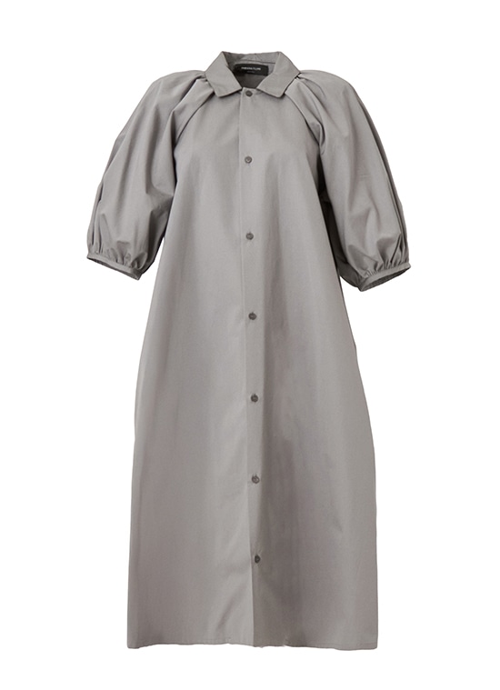 コットンパフスリーブドレス