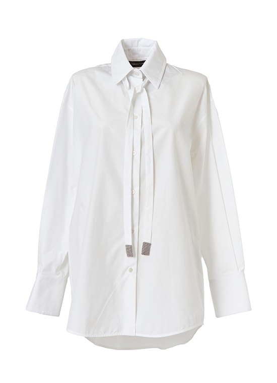 コットンボウタイブラウス