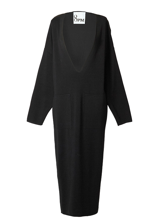 レーヨンブレンド Vネックドレス