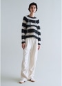 モヘアブレンド ストライプニット 詳細画像 ブラック/ホワイト 8