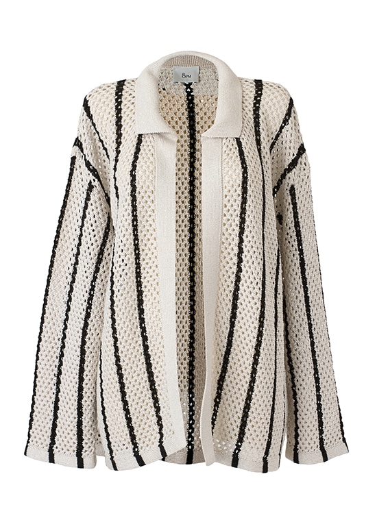 メッシュジャカード ニットカーディガン