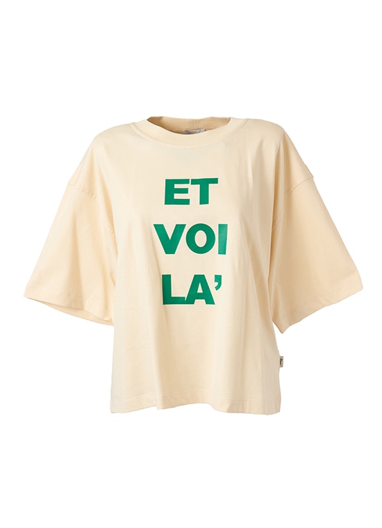 コットン ロゴプリントTシャツ 詳細画像 オフホワイト／グリーン 1