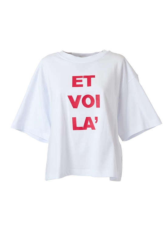 コットン ロゴプリントTシャツ 詳細画像 ホワイト／レッド 1