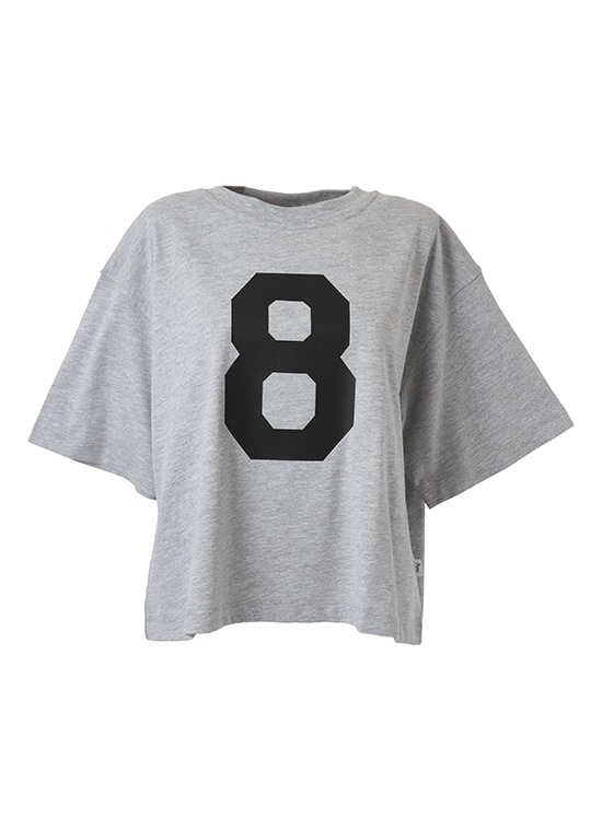 コットン 8ロゴプリントTシャツ 詳細画像 グレー／ブラック 1